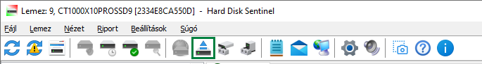 Meghajt� biztons�gos elt�vol�t�sa gomb a Hard Disk Sentinel-ben